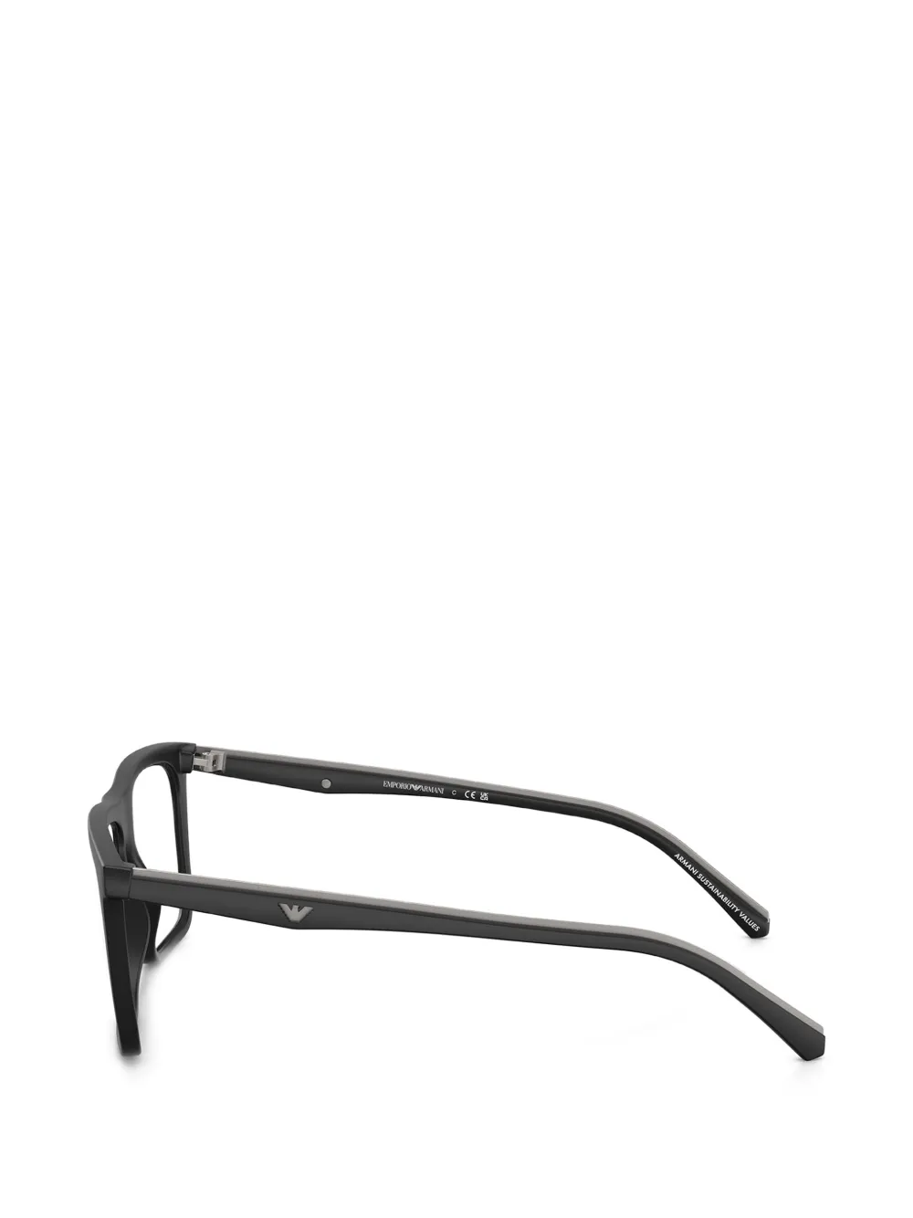 Emporio Armani Zonnebril met rechthoekig montuur Zwart