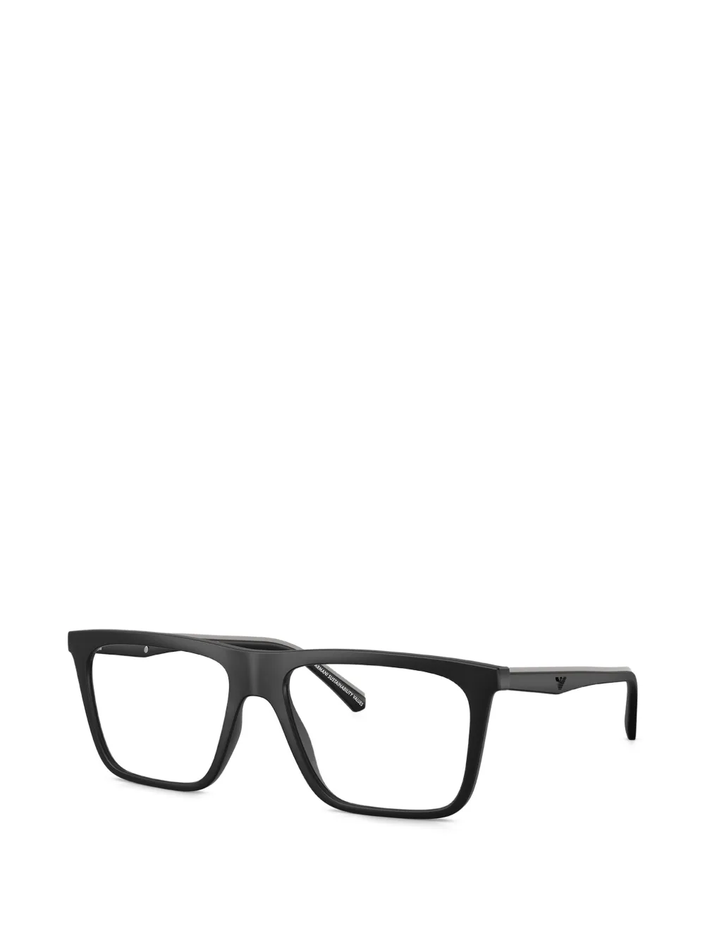 Emporio Armani Zonnebril met rechthoekig montuur Zwart