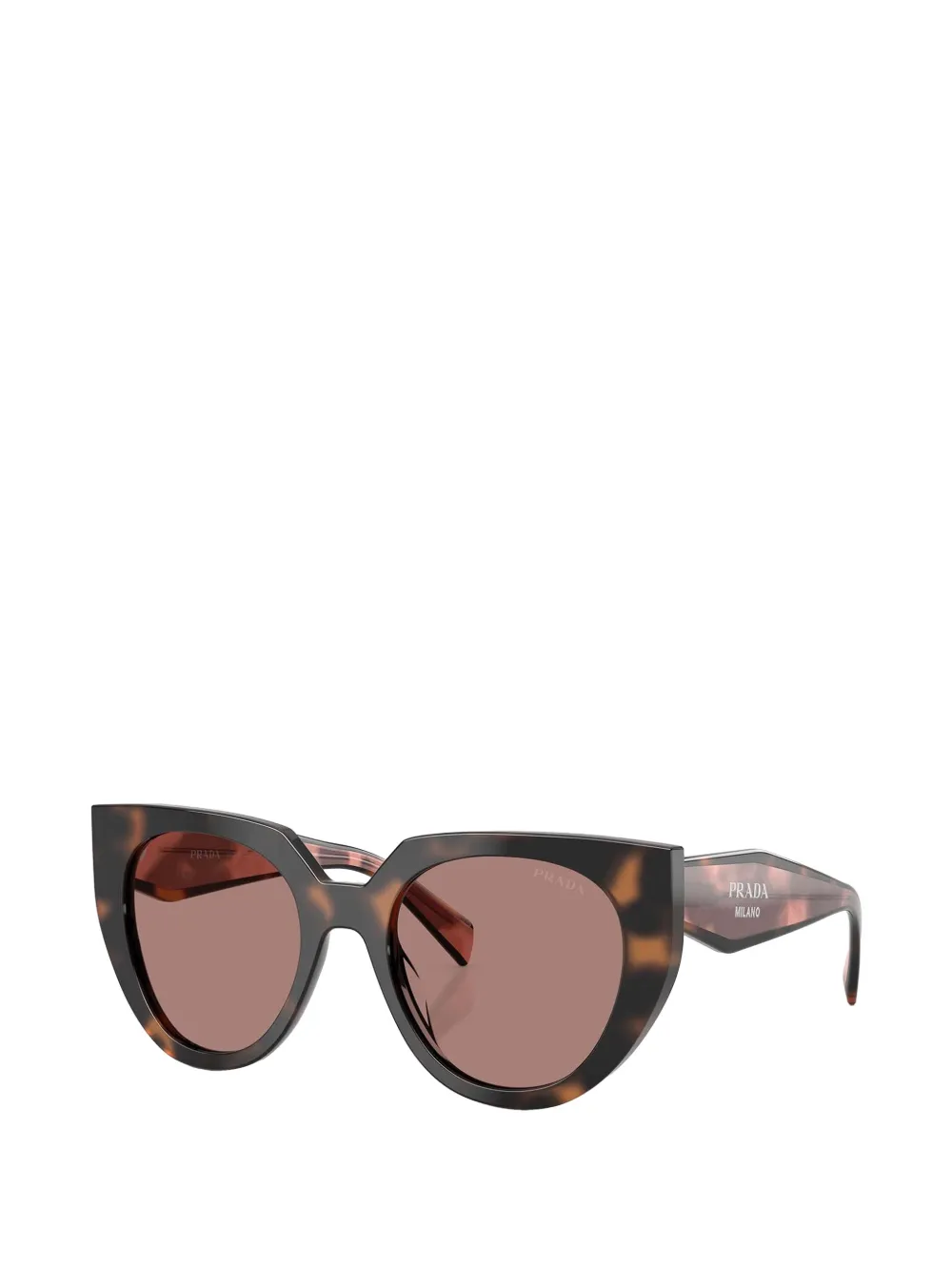 Prada Zonnebril met schildpadschild-design Bruin