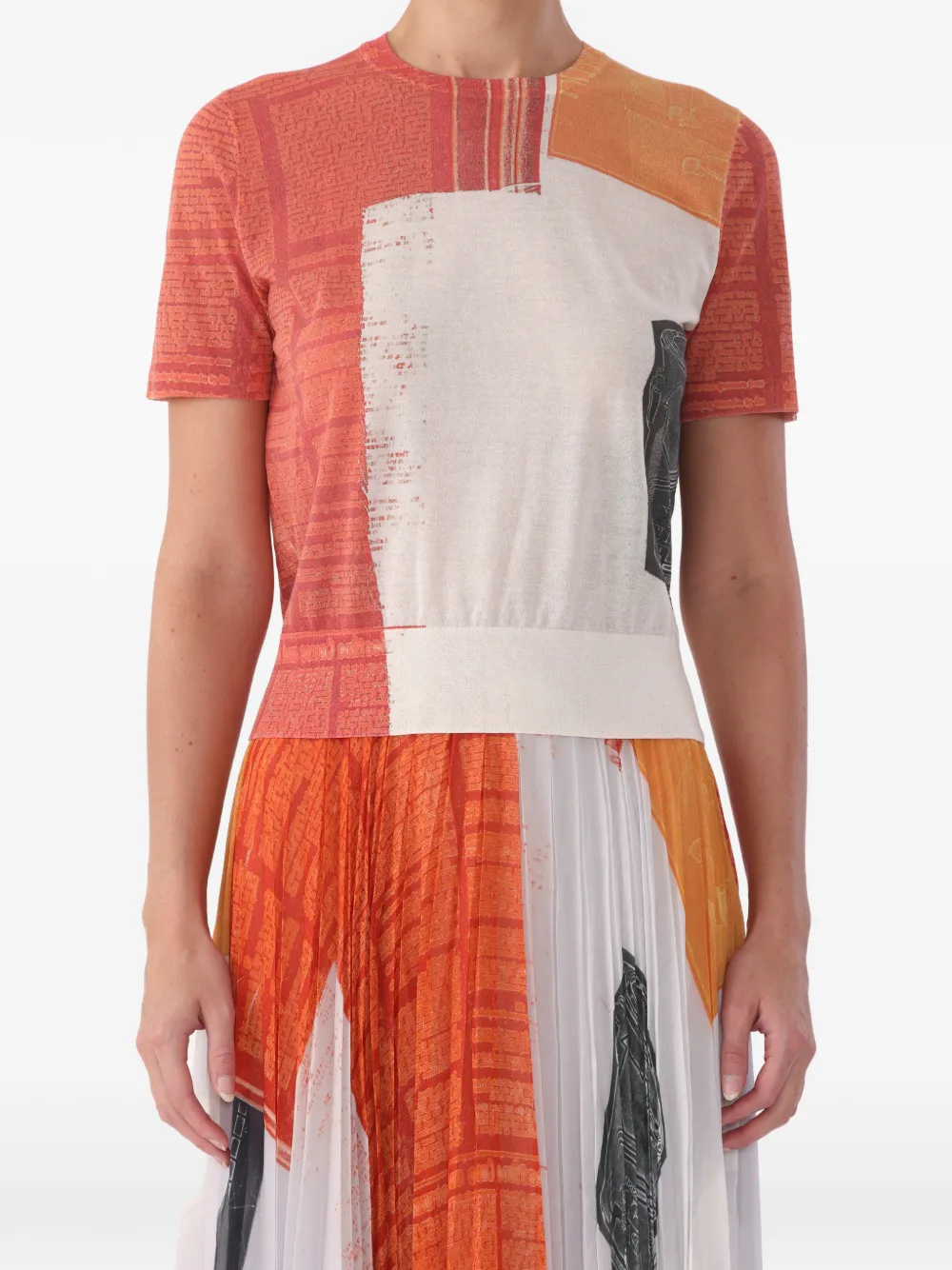Jason Wu Collection x Robert Rauschenberg artwork sweater - Orange