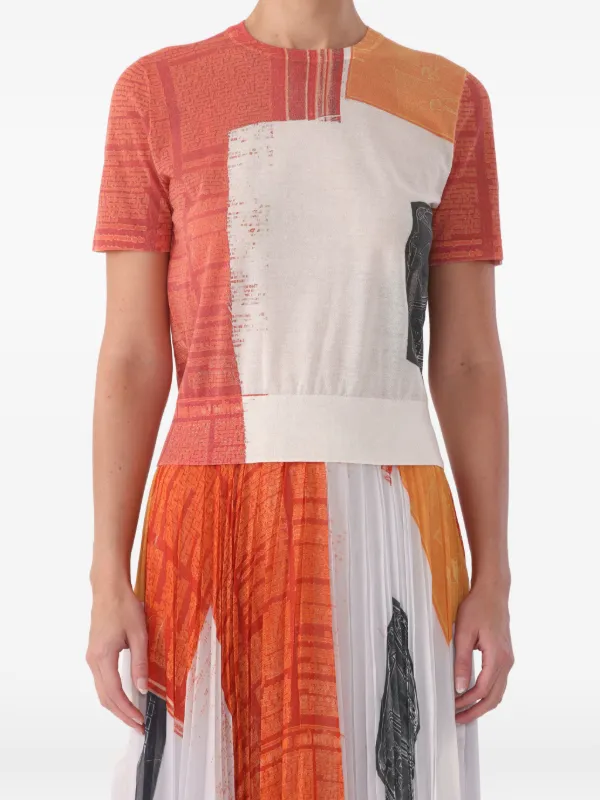 Jason Wu Collection X Robert Rauschenberg Artwork Sweater in Orange