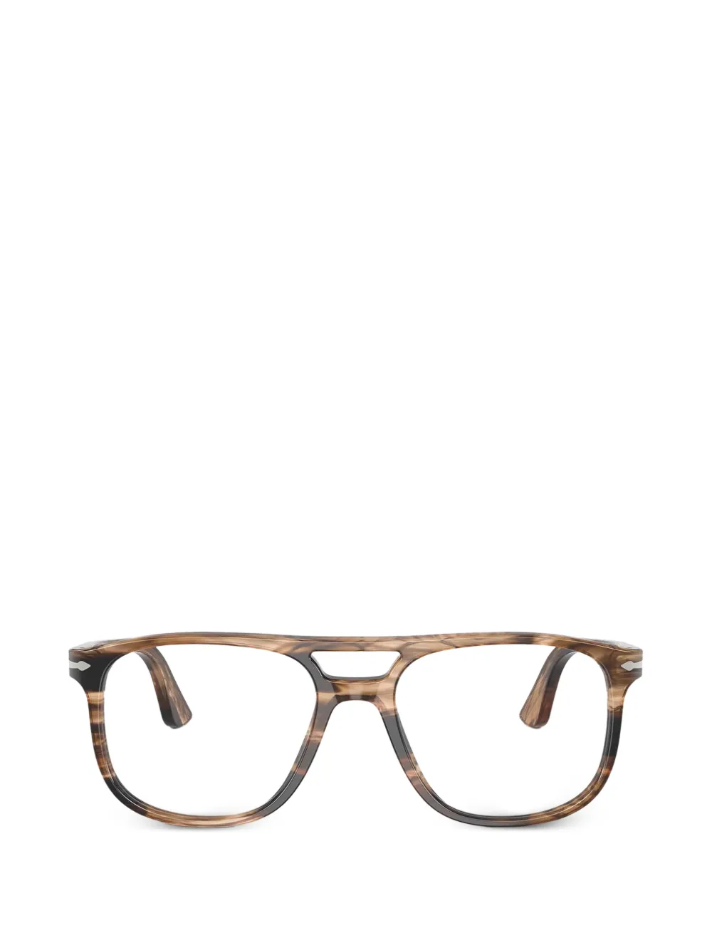 Persol Greta striped browline glasses - Marrone