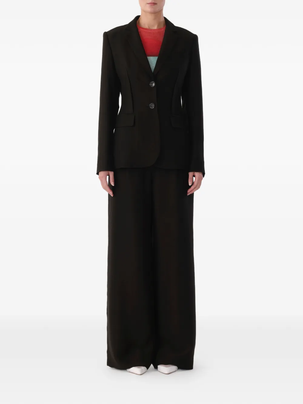 Jason Wu Collection Twill straight broek Zwart