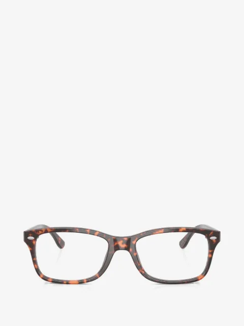 Ray-Ban 톨토이즈셸 직사각 프레임 안경