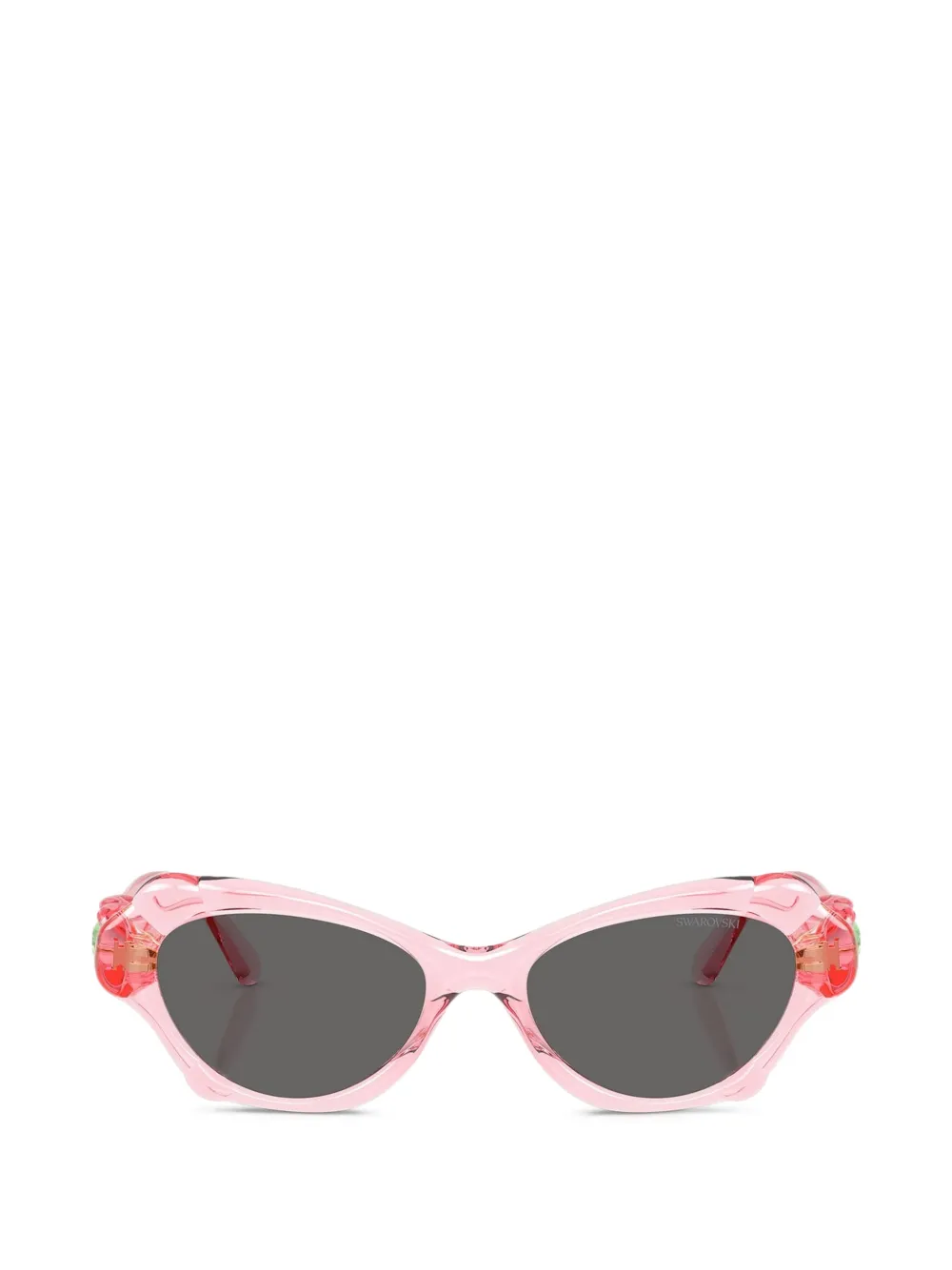 Swarovski Cat-eye Crystal-embellishment Sunglasses In 핑크