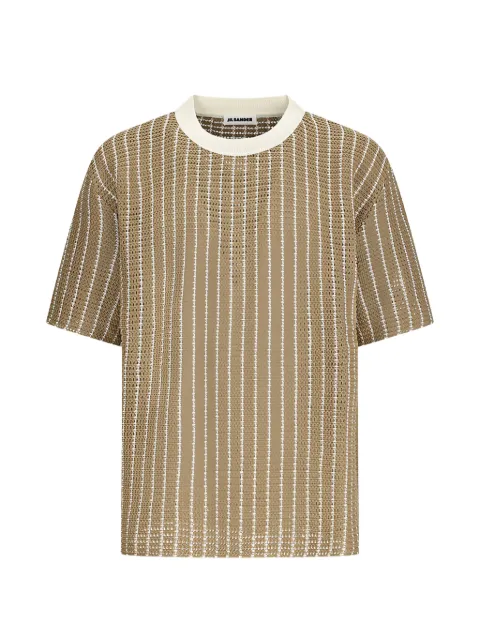 Jil Sander striped open-knit T-shirt