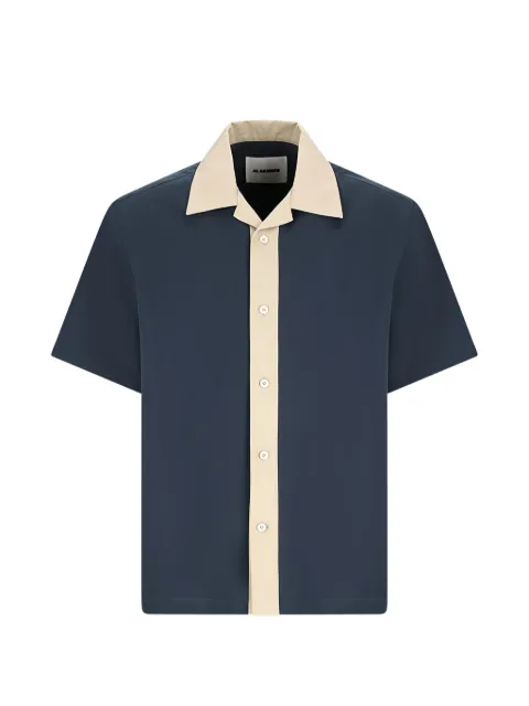 Jil Sander contrast-collar short-sleeved shirt