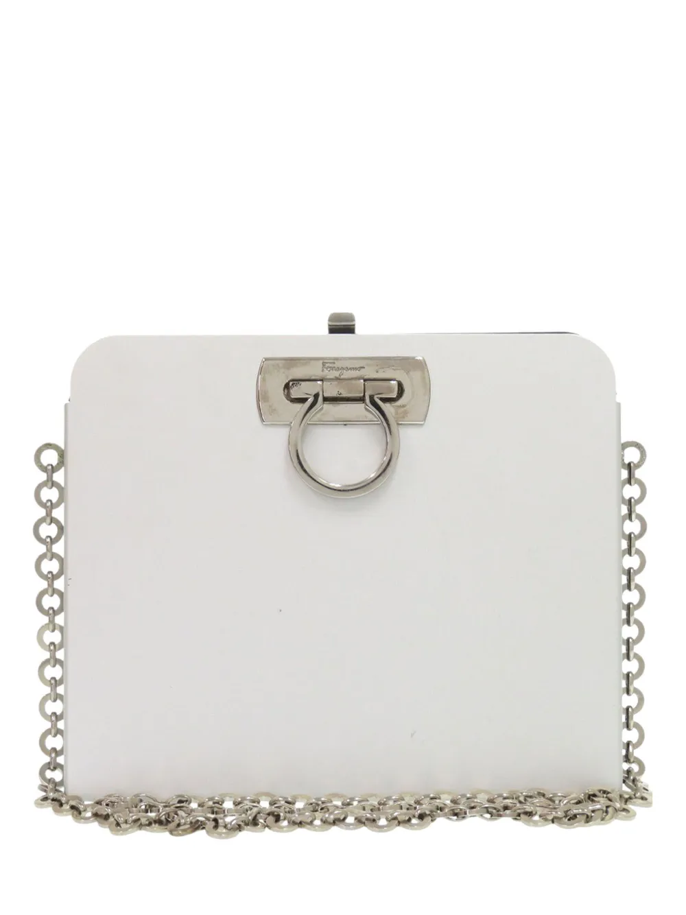 Ferragamo Pre-Owned 2010-2025 Leather Gancini Chain crossbody bag - Bianco