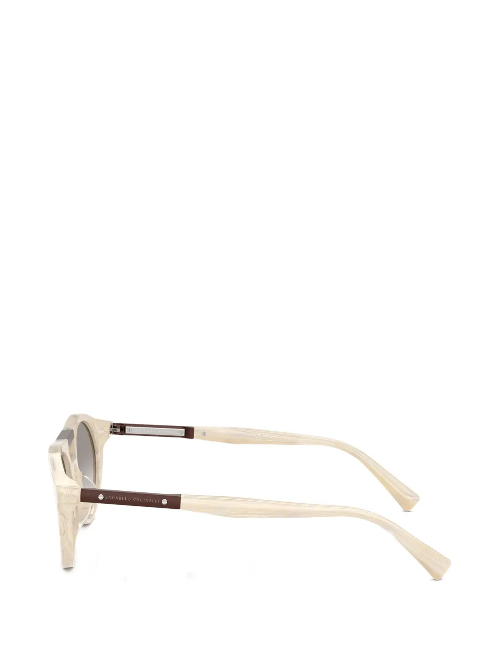 Brunello Cucinelli Zonnebril met rond montuur Beige