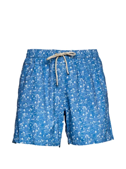 MC2 Saint Barth Wave Toile drawstring swim shorts