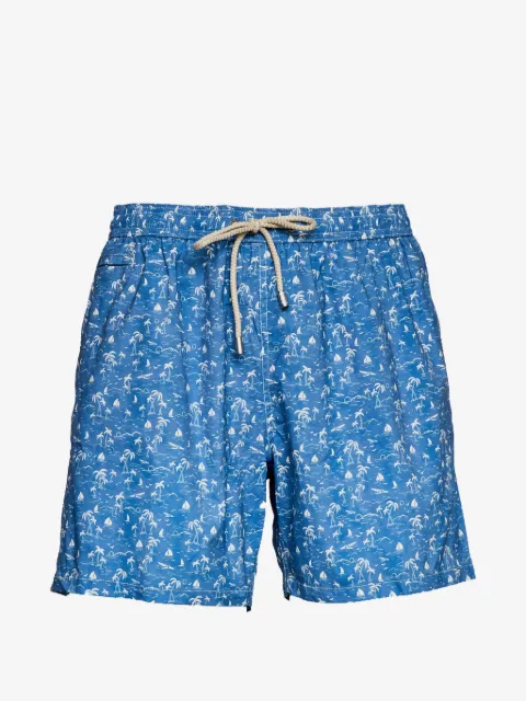 MC2 Saint Barth Wave Toile drawstring swim shorts