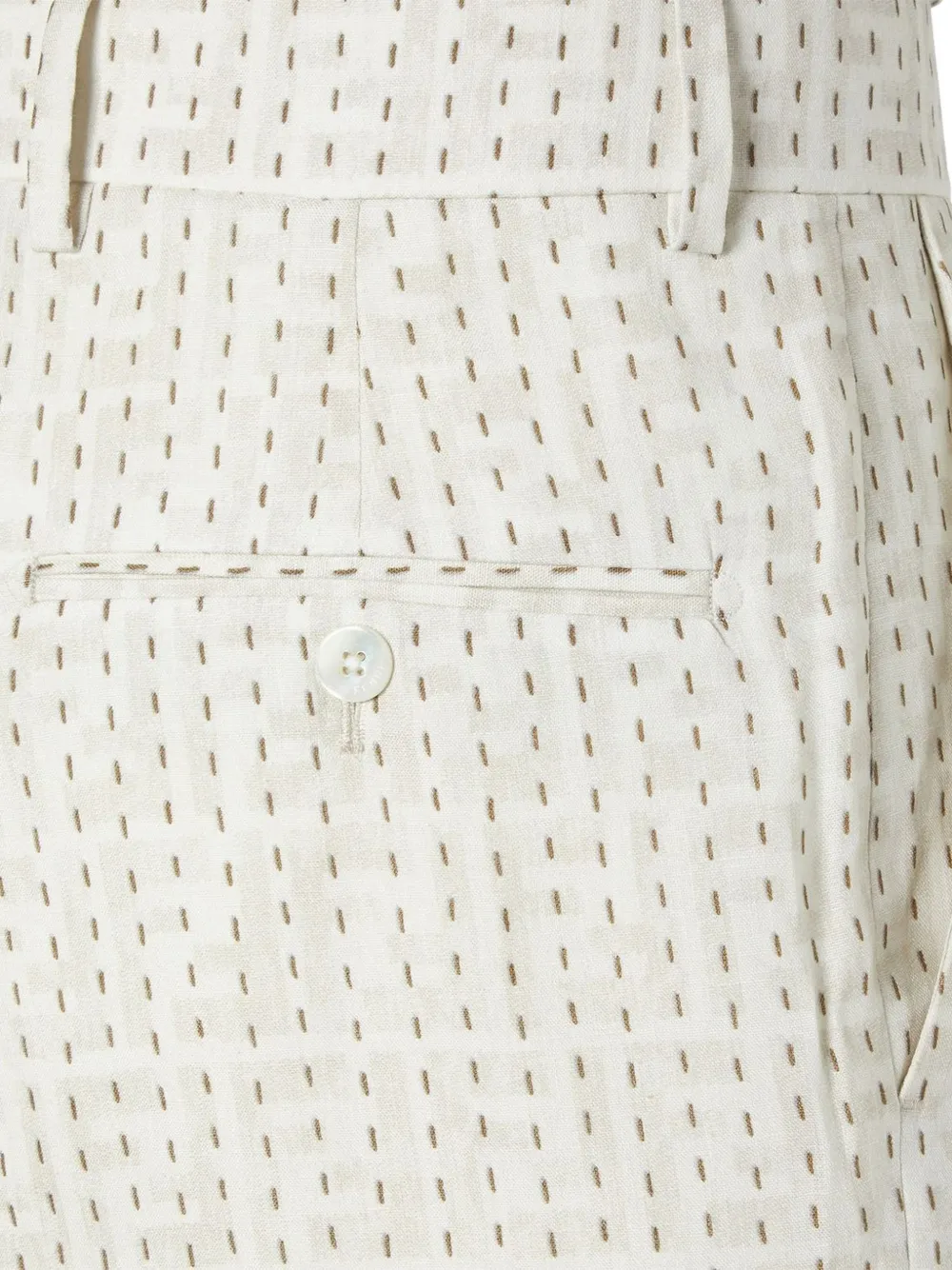 FENDI Linnen broek met stiksel Beige