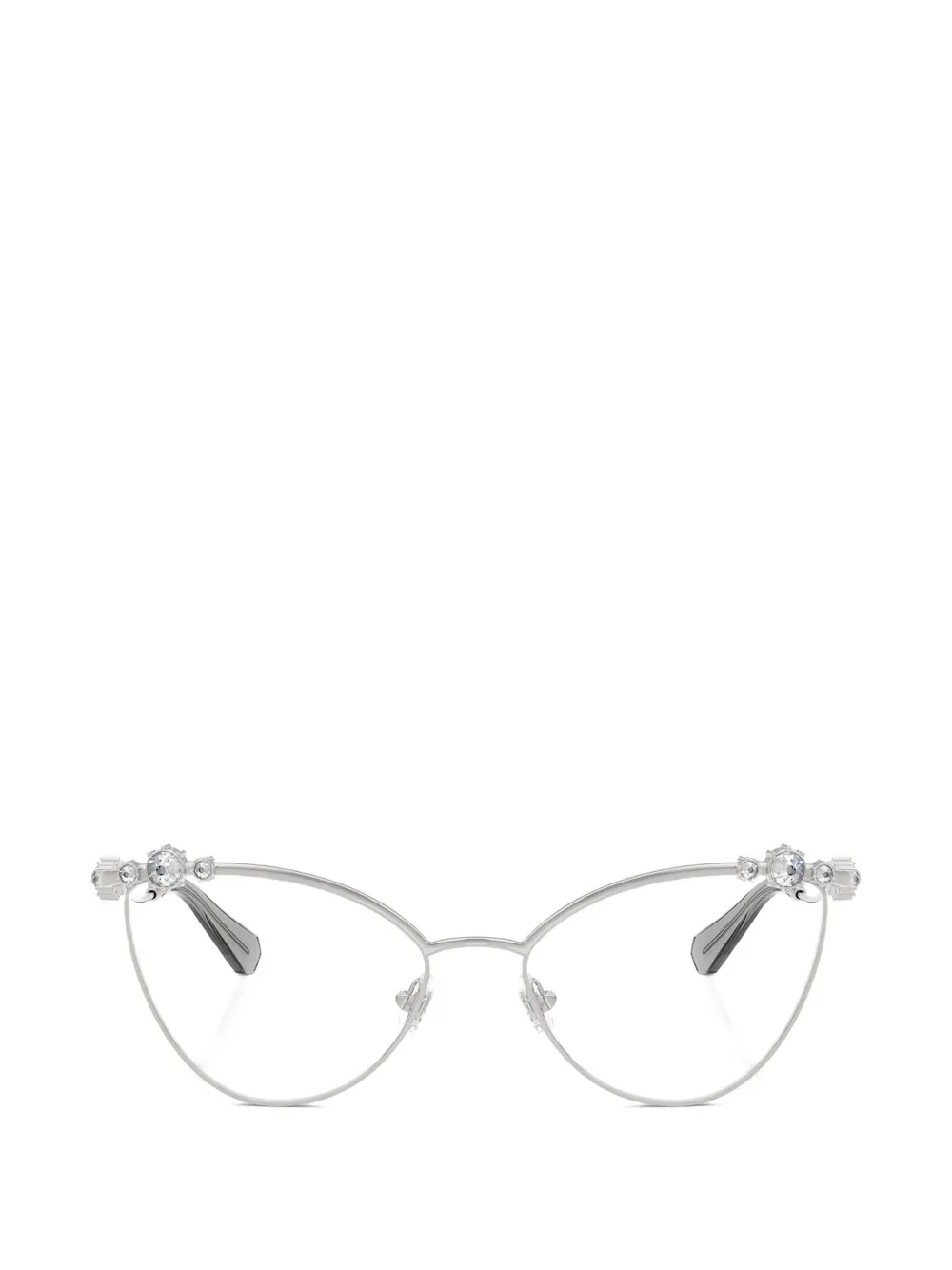Swarovski Cat-Eye-Brille mit Kristallen - Silber