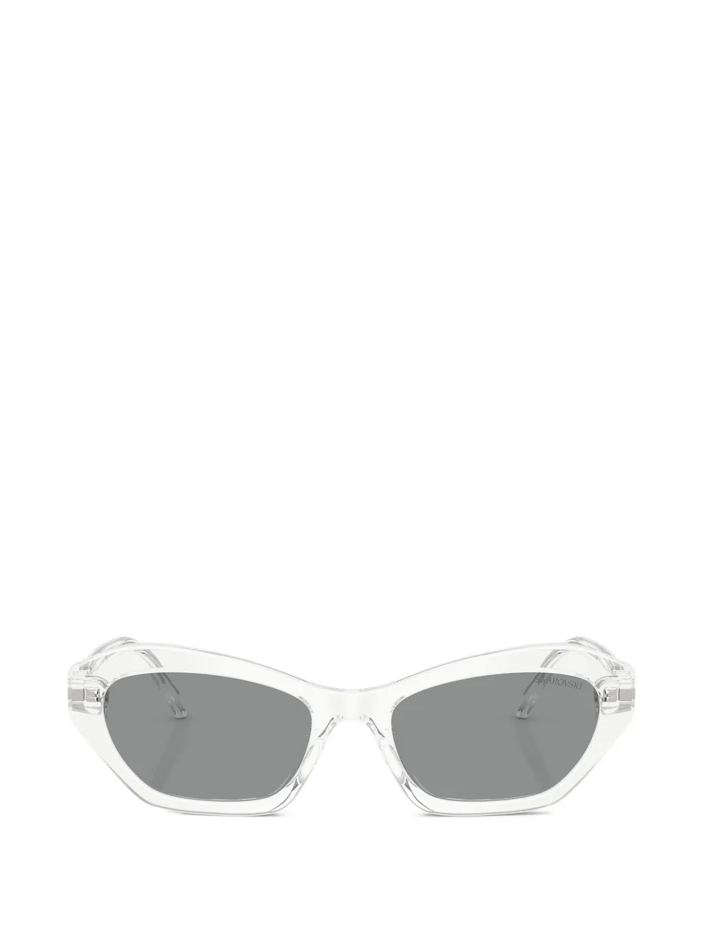 Swarovski Geometrische Sonnenbrille mit Kristallverzierung - Weiß