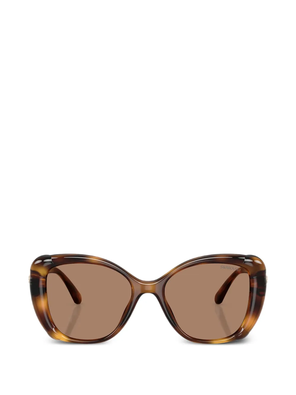 Swarovski Havana Sonnenbrille mit eckigem Gestell - Braun
