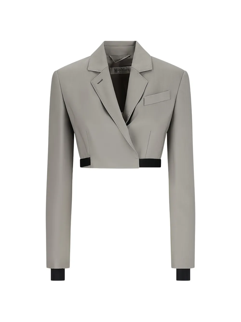 Max Mara cropped notched-lapel jacket - Grigio