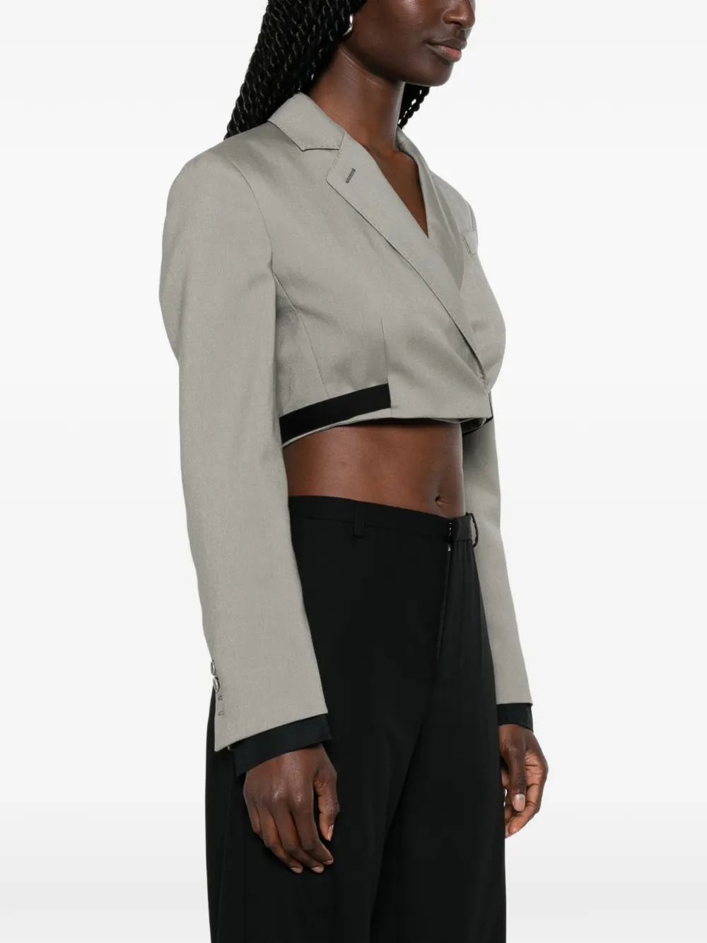 Max Mara Cropped jack met gekerfde revers Grijs