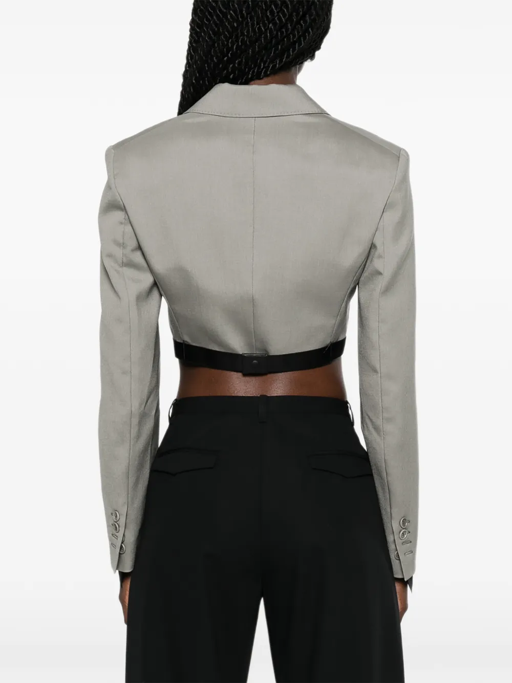 Max Mara Cropped jack met gekerfde revers Grijs