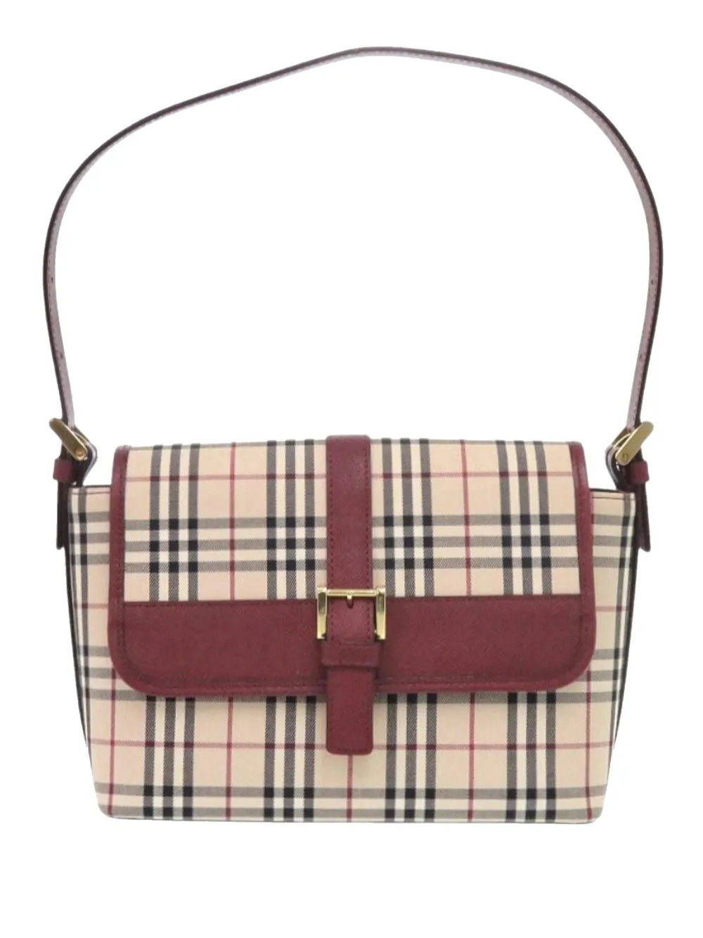 Burberry Pre-Owned 2000-2017 House Check Canvas Flap shoulder bag - Rosso