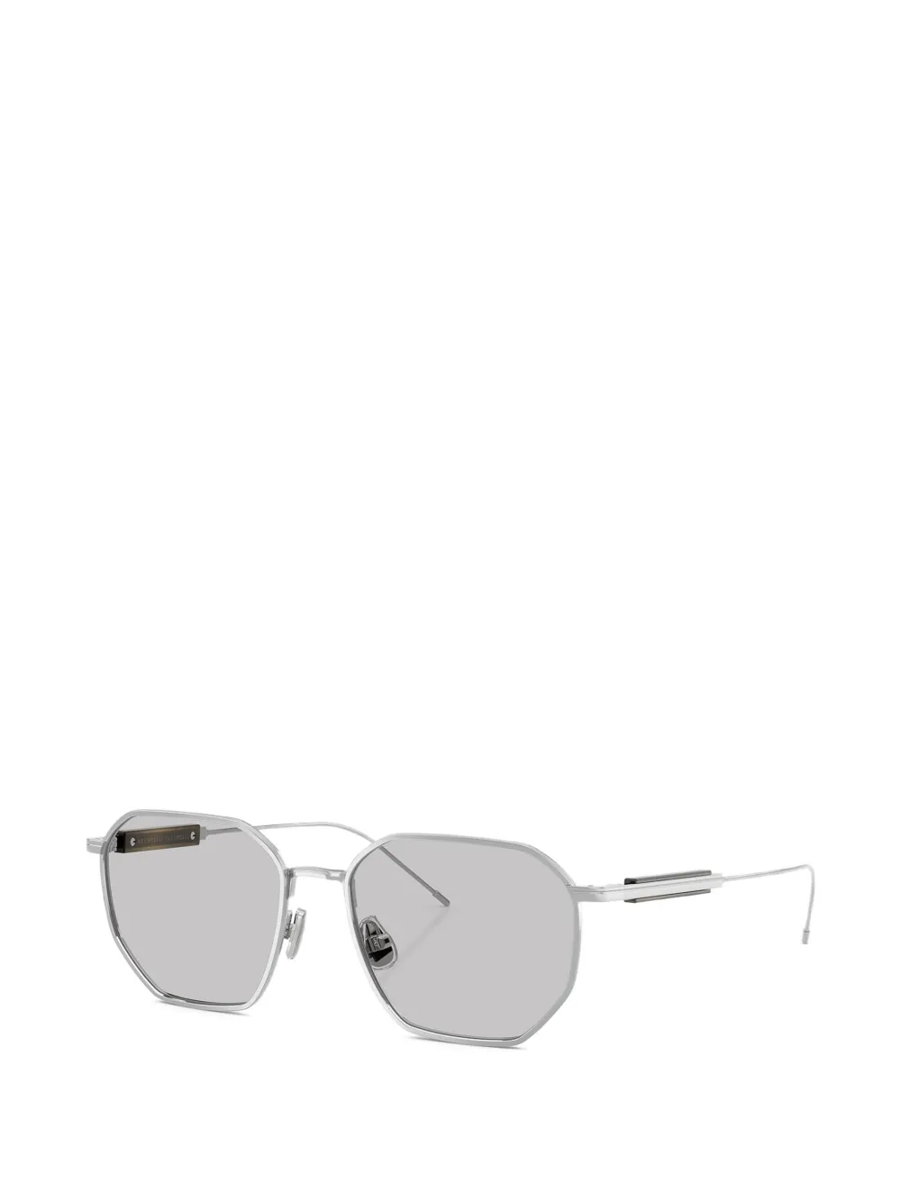 Brunello Cucinelli Zonnebril met geometrisch montuur Zilver