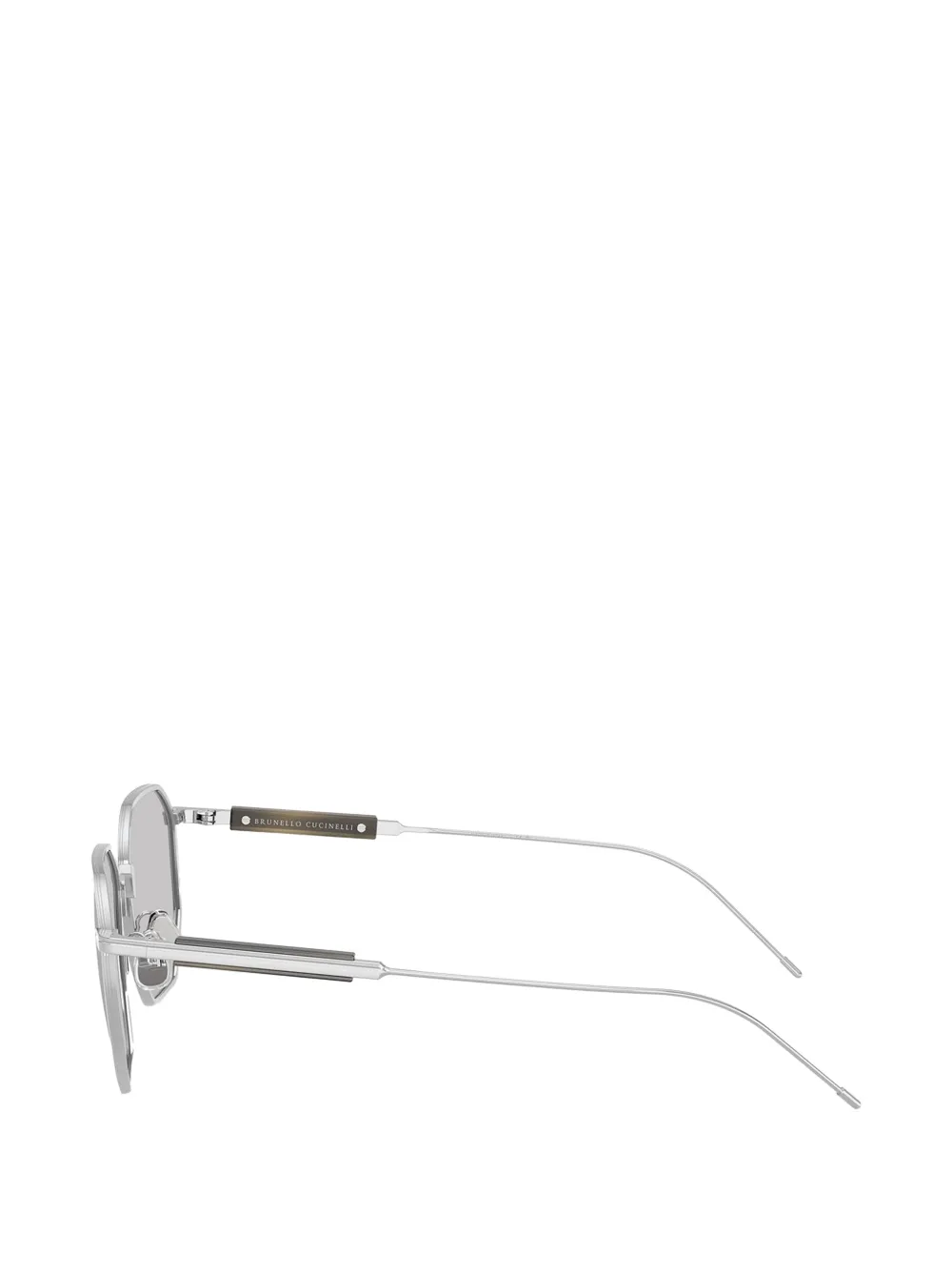 Brunello Cucinelli Zonnebril met geometrisch montuur Zilver