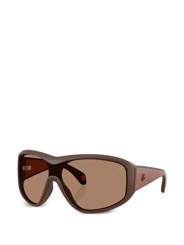MONCLER ブラウン サングラス Moncler Eyewear Thyra シールドサングラス | ブラウン | FARFETCH JP