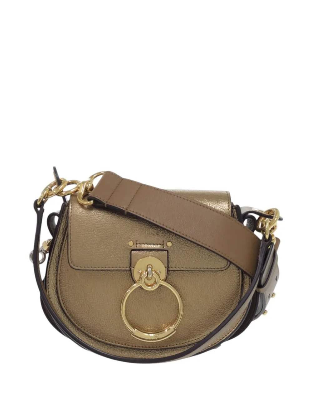 Pre-owned Chloé 2019 Small Leather Tess Satchel In Gold