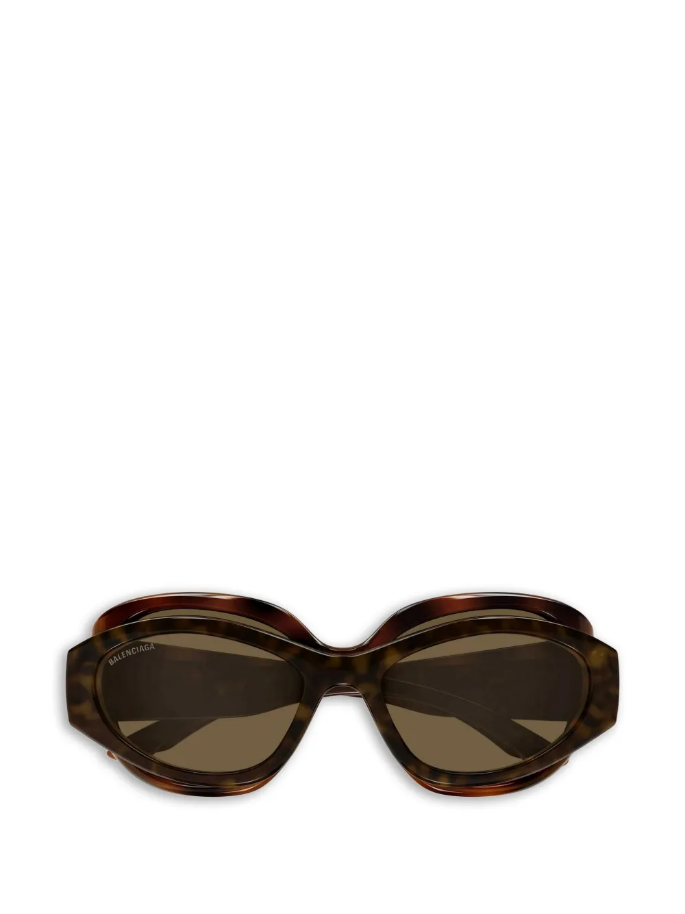 Balenciaga Eyewear Ovale Sonnenbrille mit Logo - Braun
