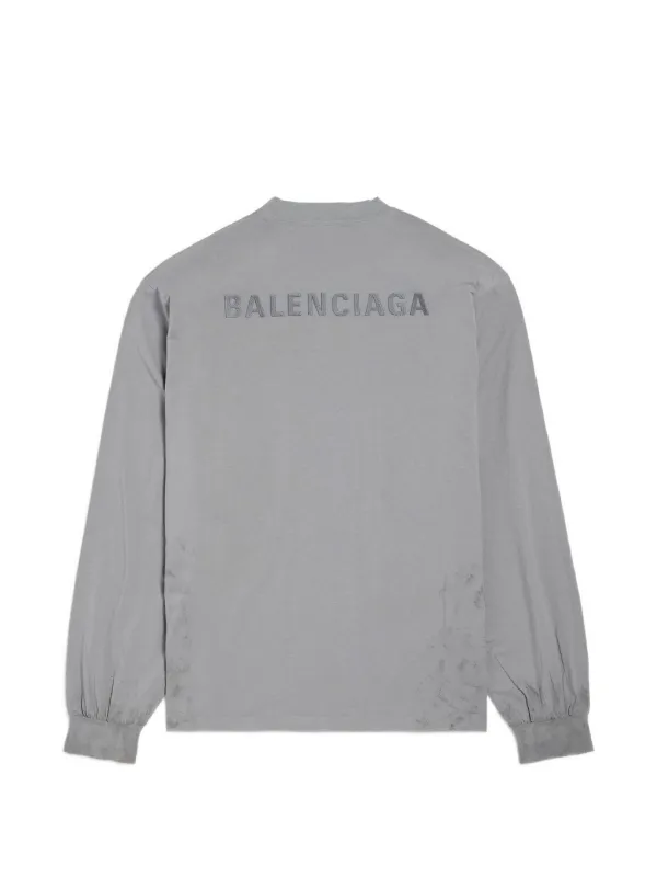 チ*ス様 BALENCIAGA グレー 長袖カットソー ユニセックス Balenciaga ロングTシャツ | グレー | FARFETCH JP