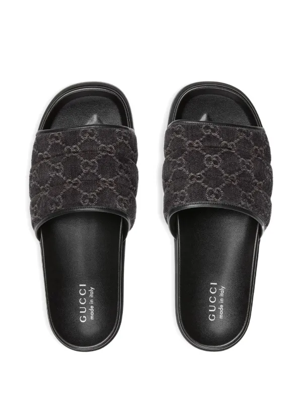 Gucci GG Quilted Slides | Black | FARFETCH display picture 2