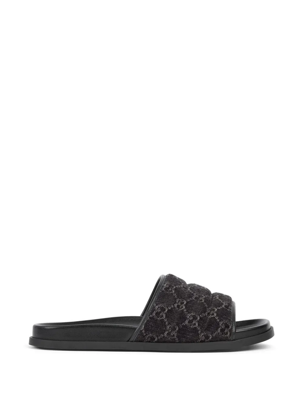 Gucci logo-pattern quilted sandals - Schwarz