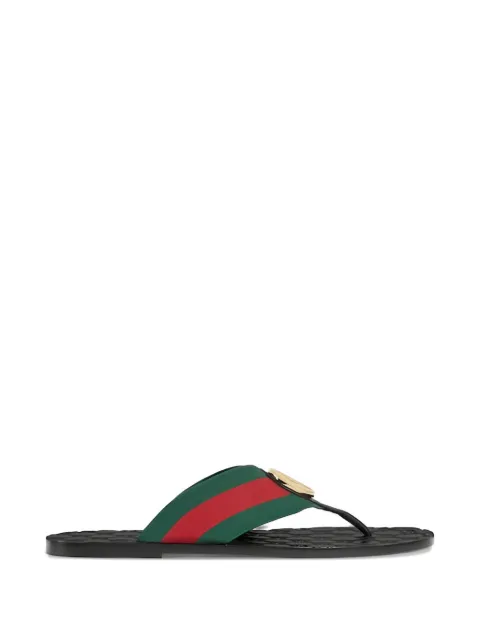 Gucci Riviera striped logo-detail sandals