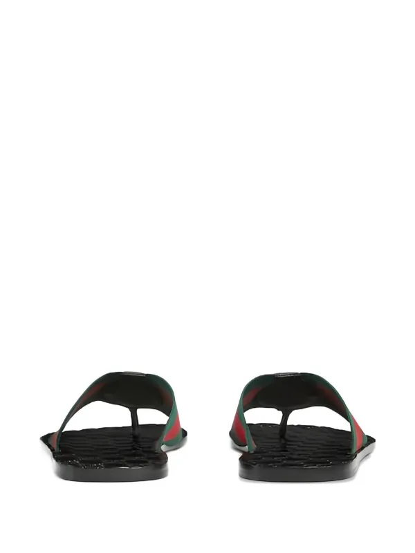 Gucci Riviera Striped logo-detail Sandals | Green | FARFETCH