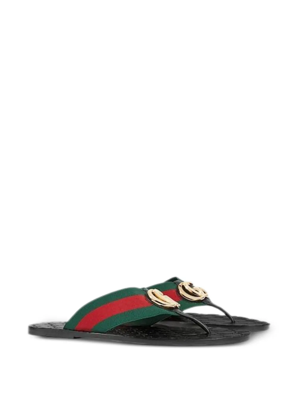 Gucci Riviera striped logo-detail sandals Groen