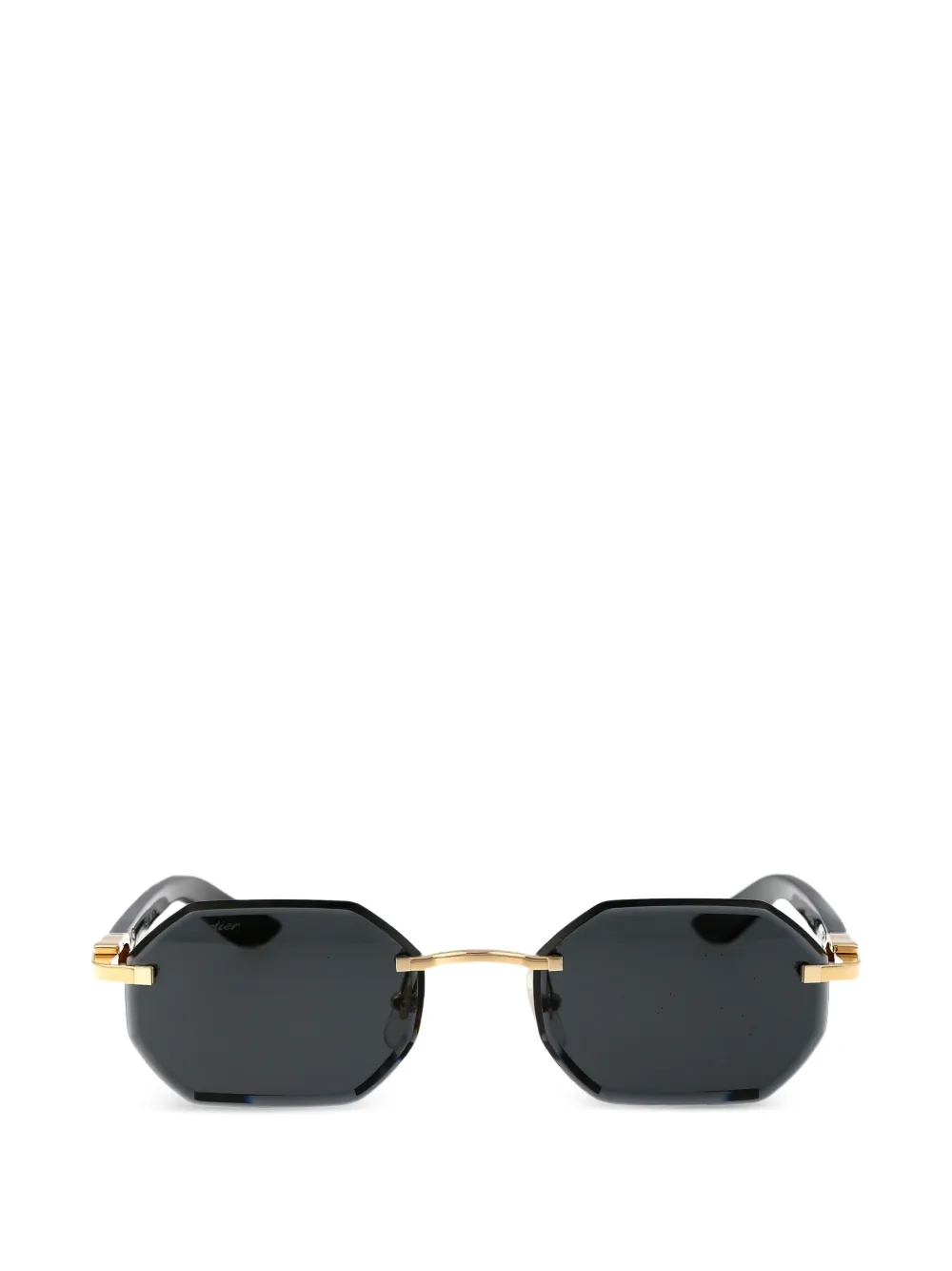 Cartier Eyewear Geometrische Sonnenbrille ohne Rahmen - Schwarz