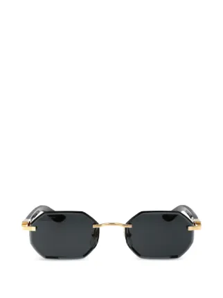Cartier Eyewear Geometric Rimless Sunglasses | Black | FARFETCH