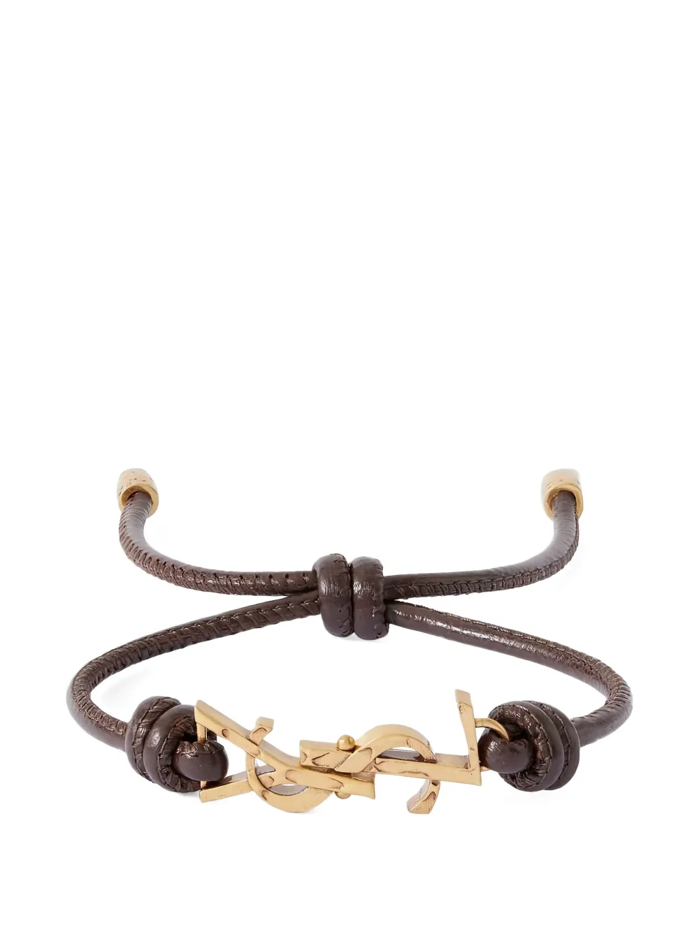 Saint Laurent logo leather bracelet - Gold