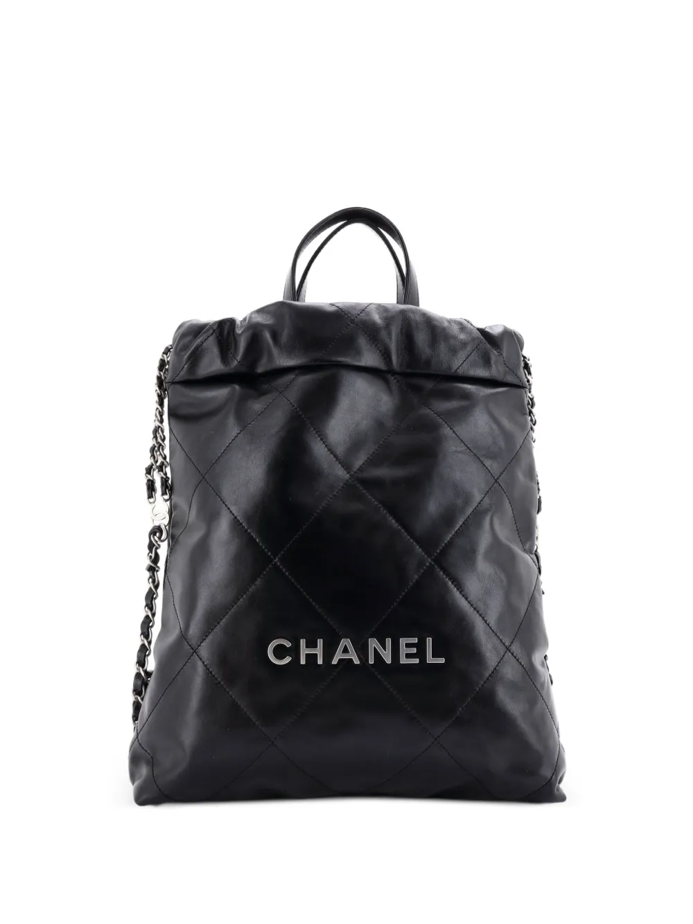 CHANEL Pre-Owned 22 Chain Quilted Calfskin Medium backpack - Nero