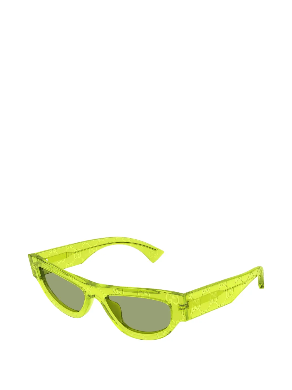 Gucci Eyewear Zonnebril met ovalen montuur Geel