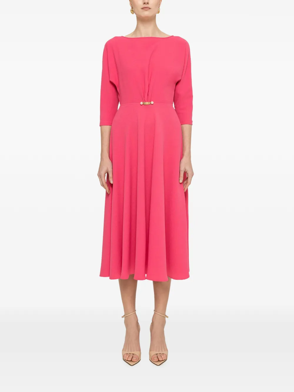 NISSA crepe midi dress - Rosa