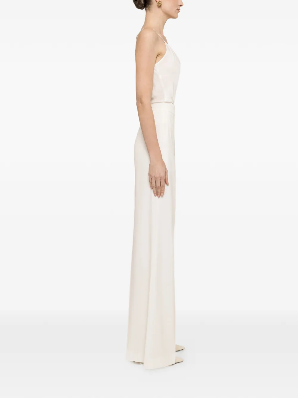 NISSA Viscose top met tulen-inzetstuk Wit