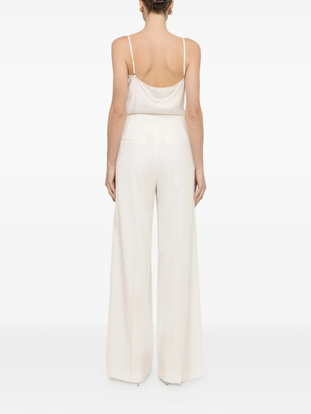 NISSA Viscose top met tulen-inzetstuk Wit