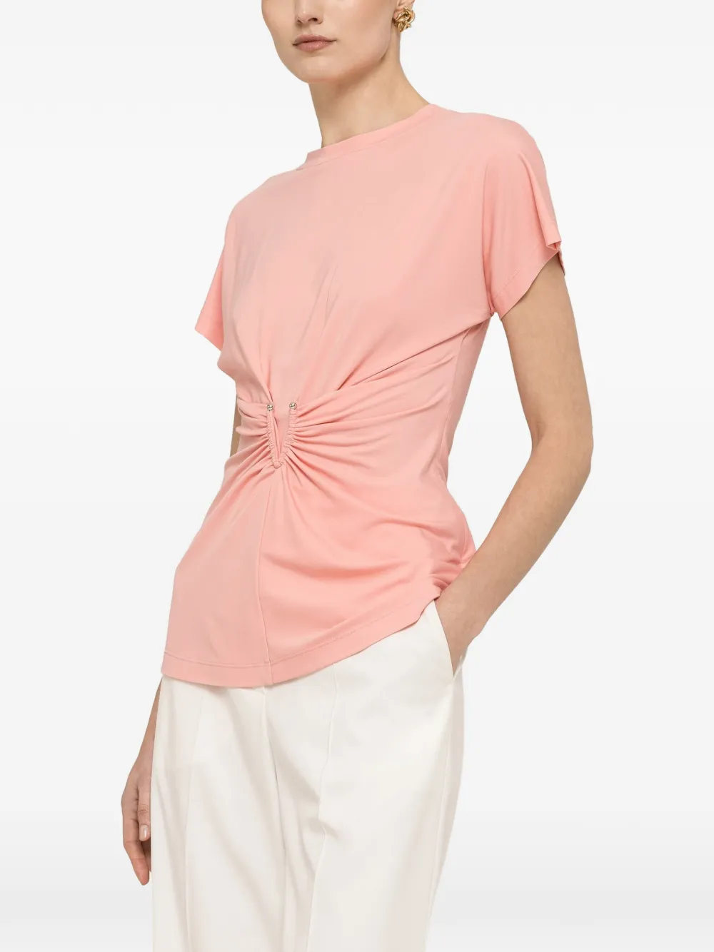 NISSA knot-detail T-shirt - Rosa