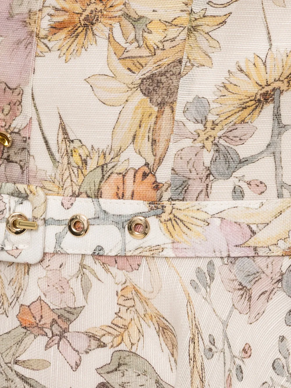 NISSA Jurk met bloemenprint Beige