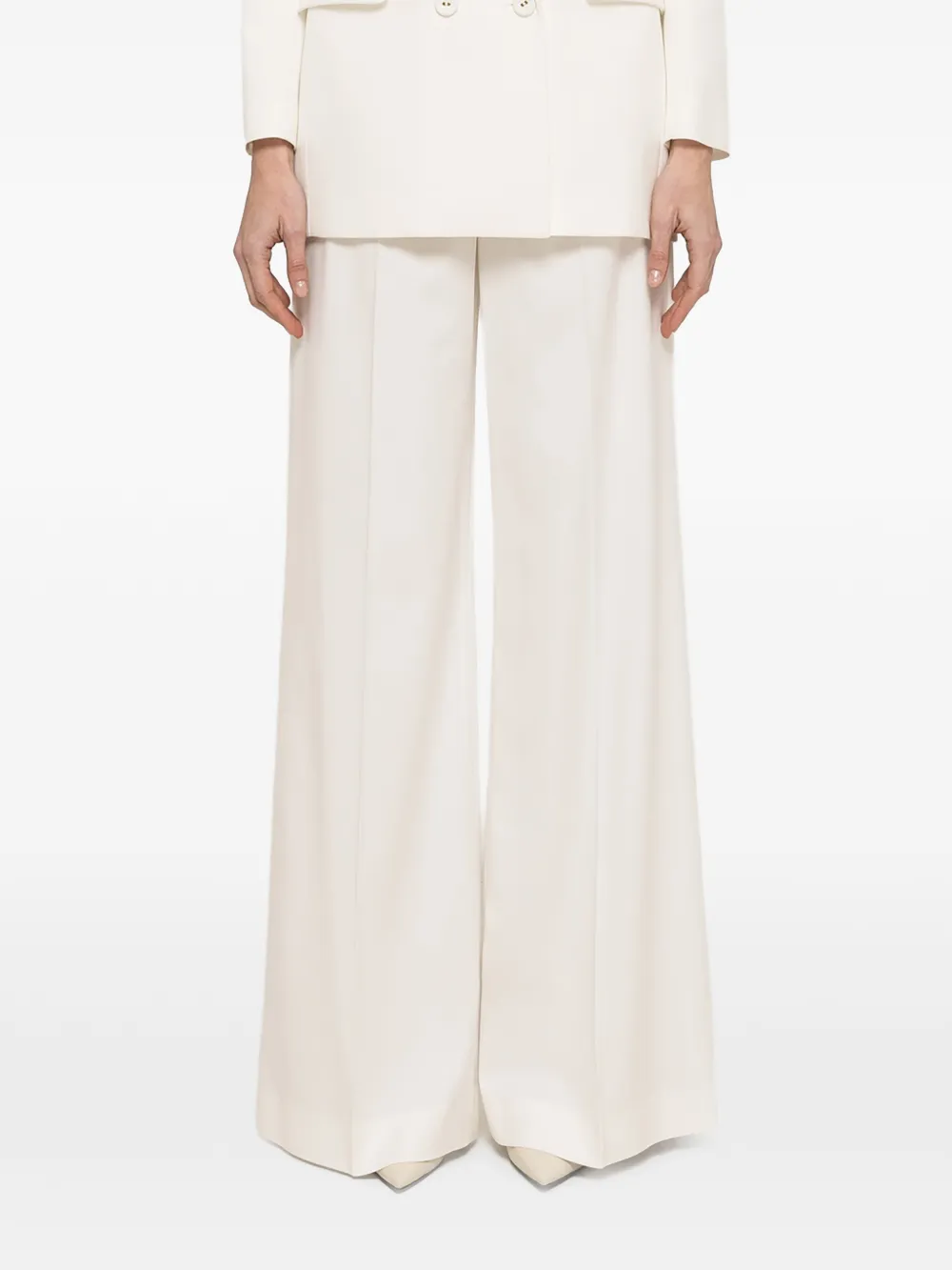NISSA high-waisted wide-leg trousers - Bianco