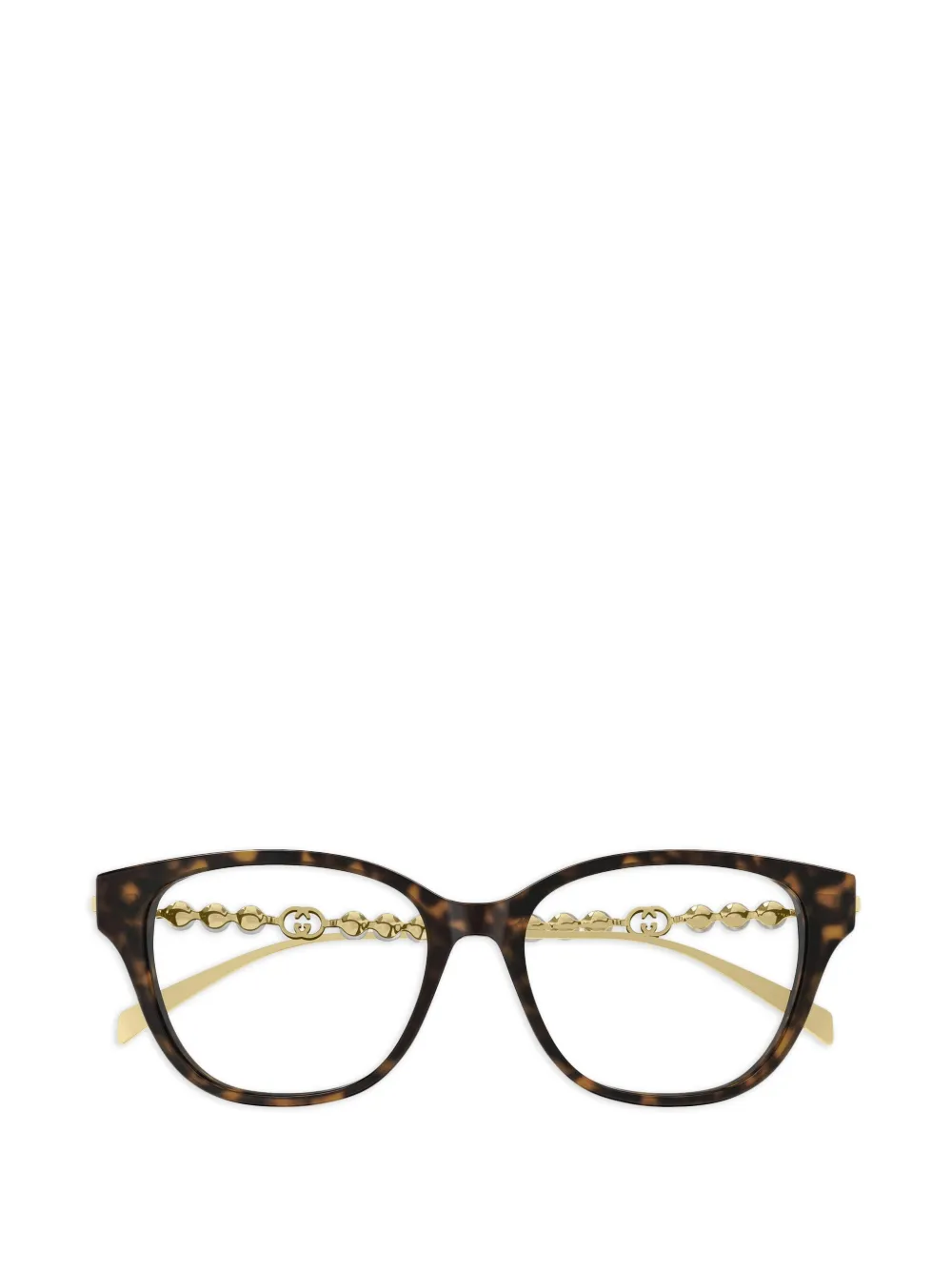 Gucci Eyewear Occhiali con catena - Marrone