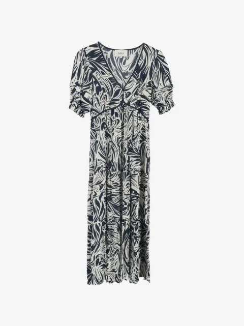 Ba&Sh vestido midi con estampado abstracto