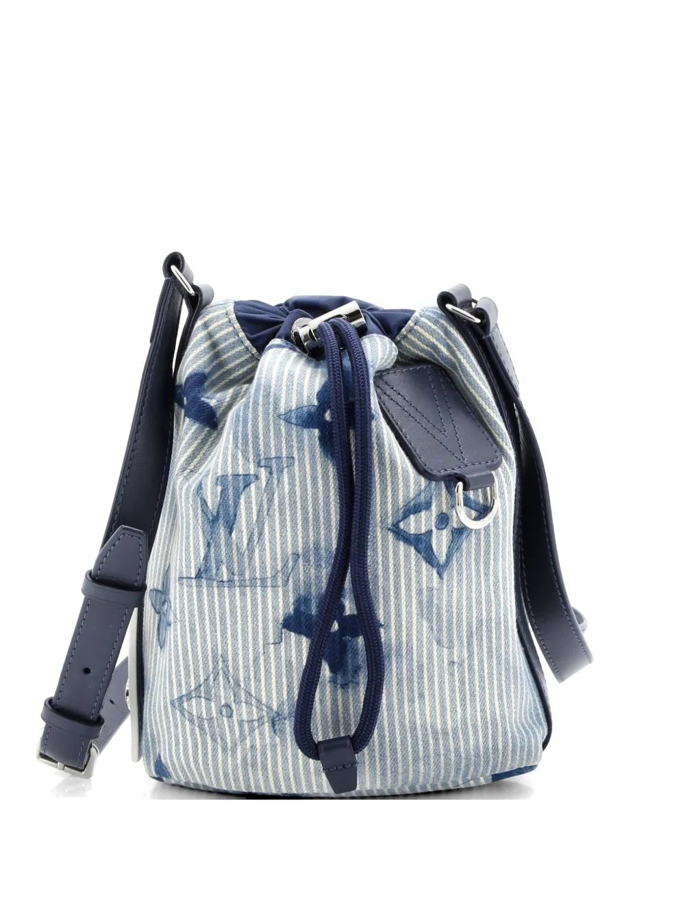 Louis Vuitton Pre-Owned Sac Marin Bag Limited Edition Monogram Watercolor Stripes Denim BB bucket bag - Blu