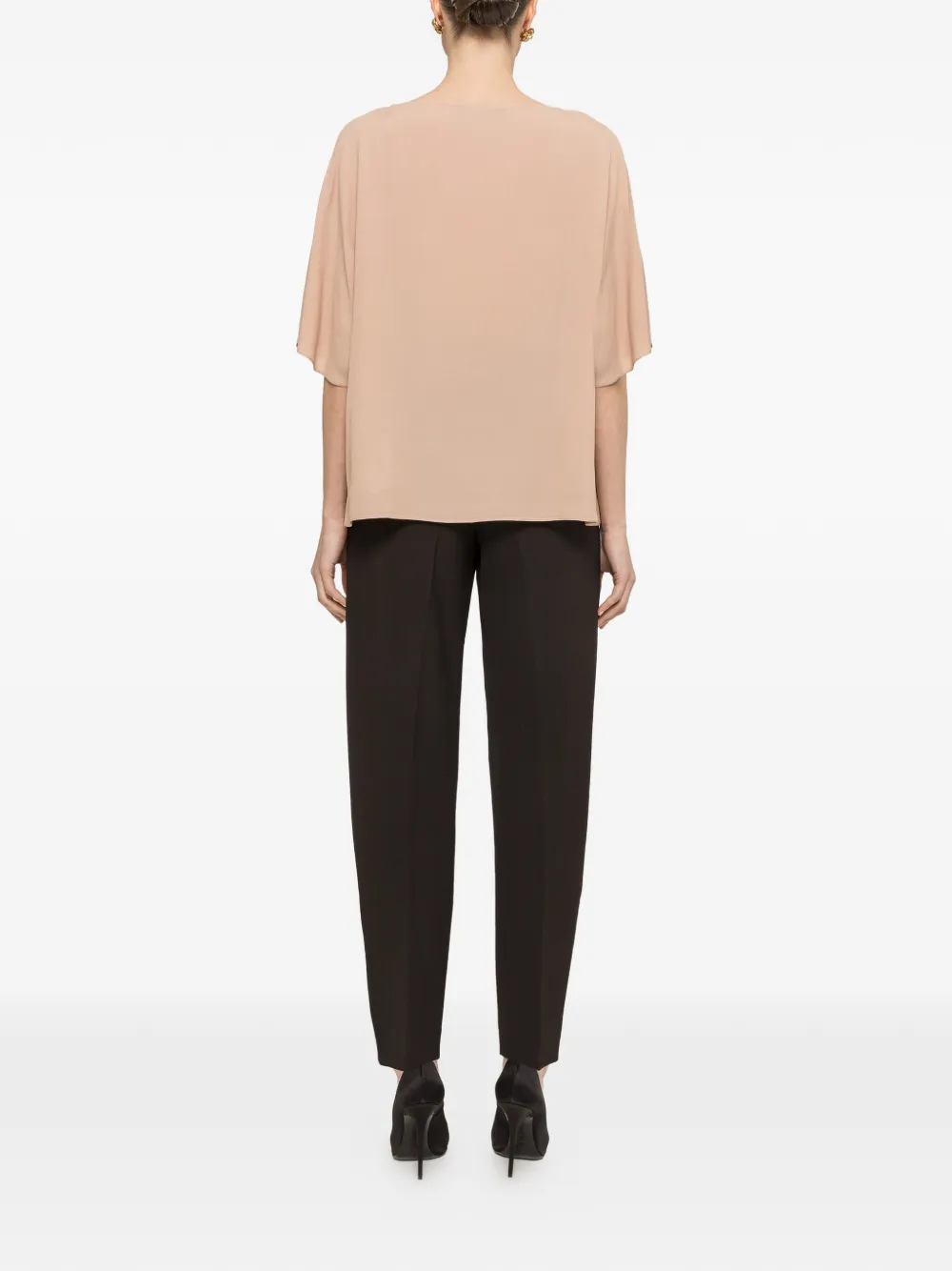 NISSA Chiffon top met geplooid detail Beige