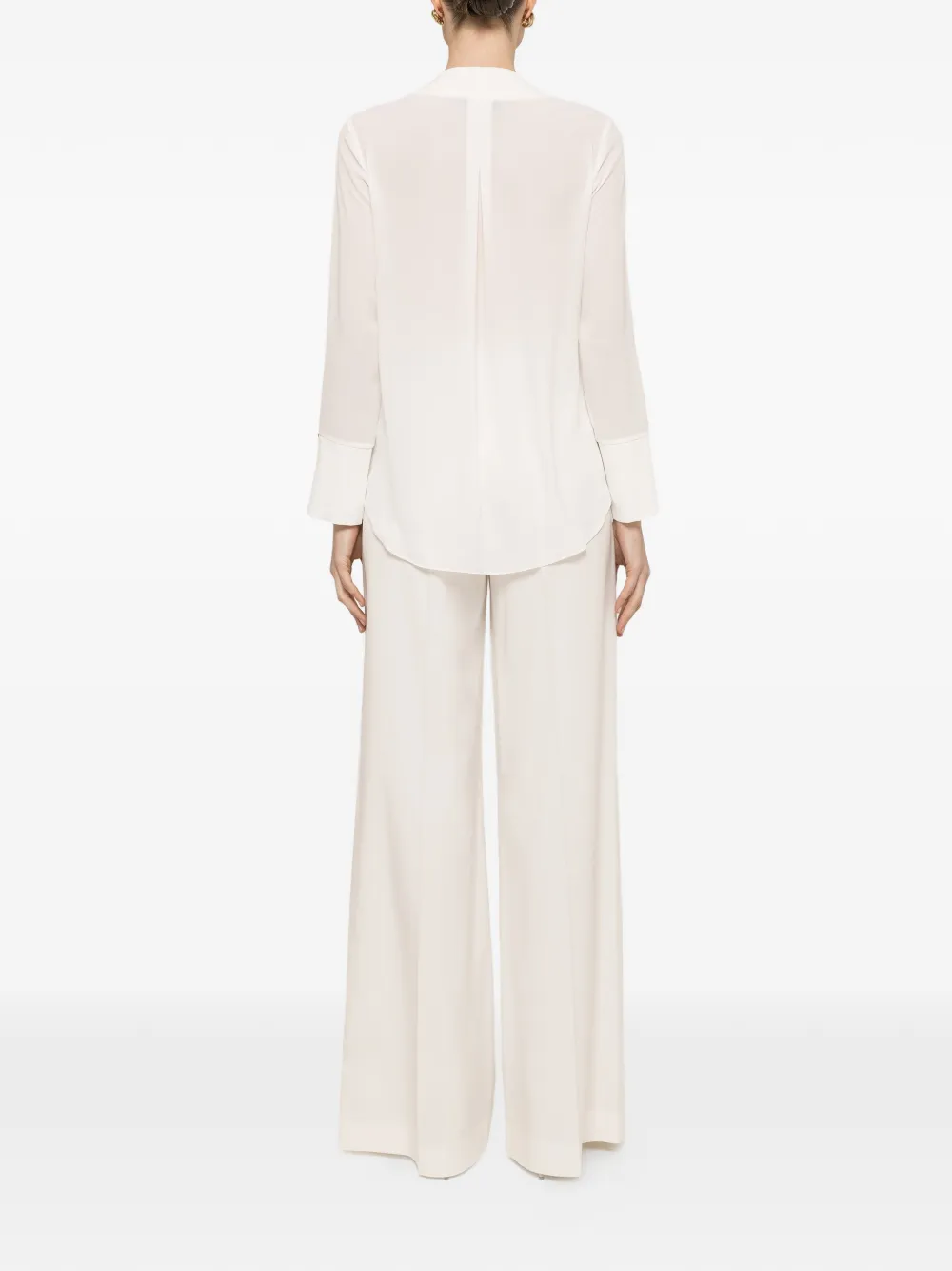 NISSA Chiffon top met V-hals Wit